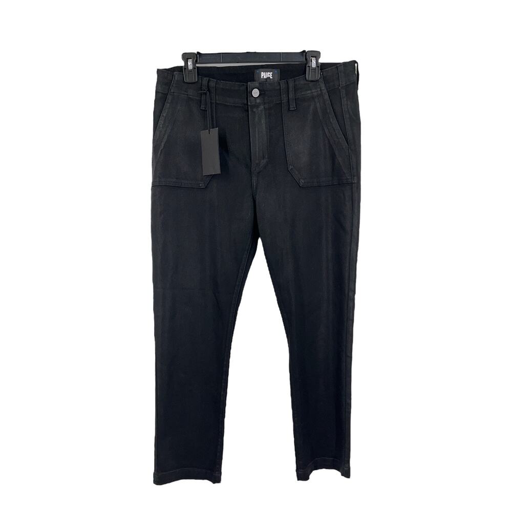 Paige Jeans Mayslie straight ankle coating black size 32 NEW